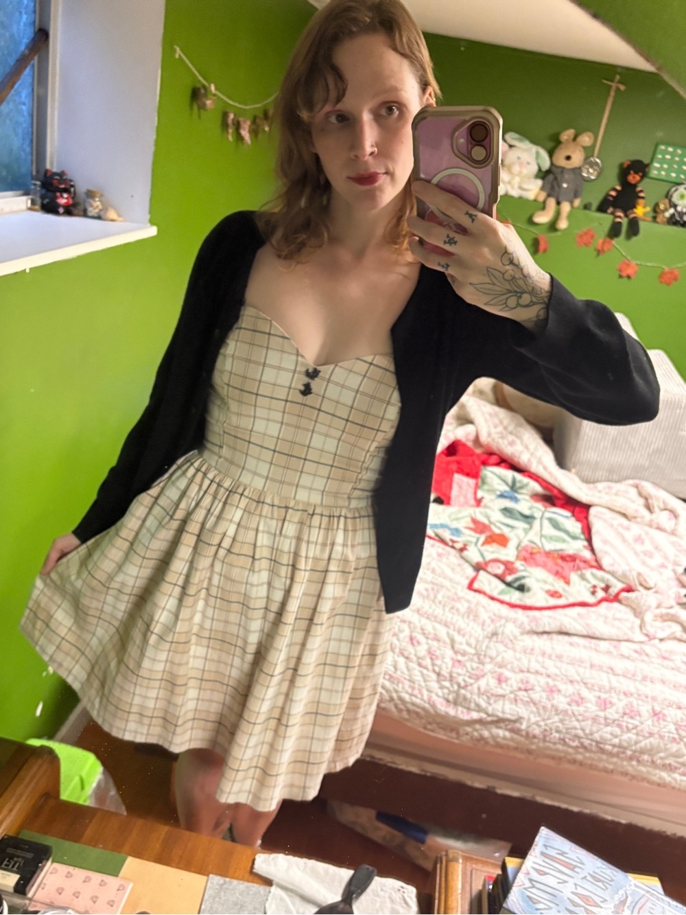 Plaid Ric Yuenn Strapless Dress - Picture 5 of 6